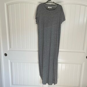 The Great. Knotted tee maxi dress grey high slit relaxed fit size 2 US / medium